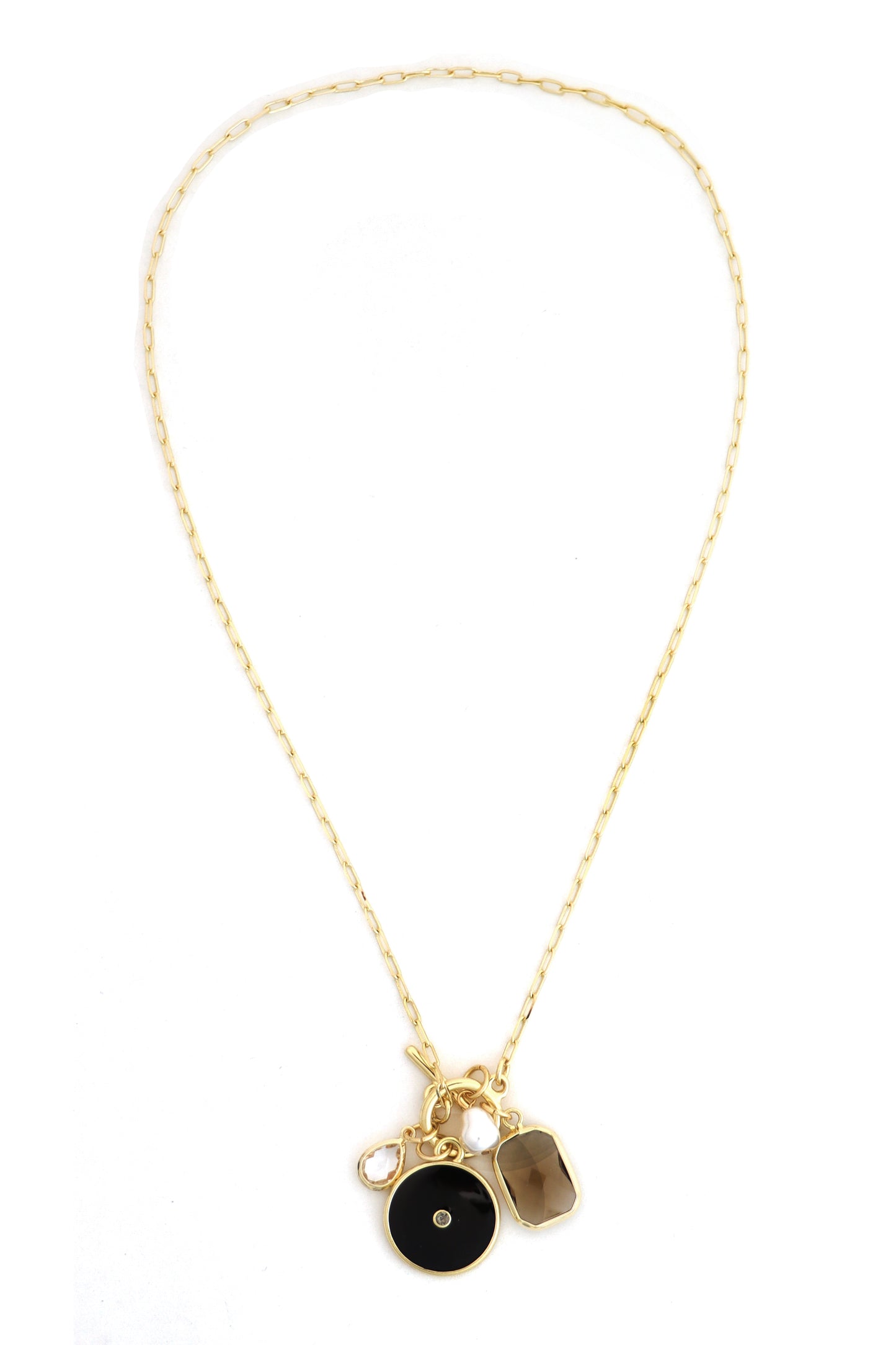 Gold 16"-18" Chain with Natural Stone Charms