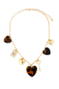 Tortoise Heart and Key Charms 16"-18" Necklace