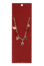 Christmas Gift, Bow, Santa Charm 16"-18" Necklace