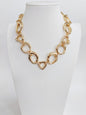 Gold Geometric Open Circle 16"-18" Necklace