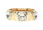 Gold with Clear Crystal with Gold Square Stretch Bracelet
