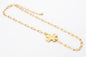 Gold Chain with Hammered Cross 16"-18" Necklace