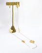 Silver Chain with Gold Hammered Cross 32" Necklace