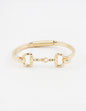 Gold Horsebit Hinged Metal Bracelet