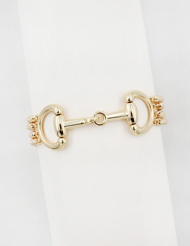 Gold Horsebit Metal Bracelet