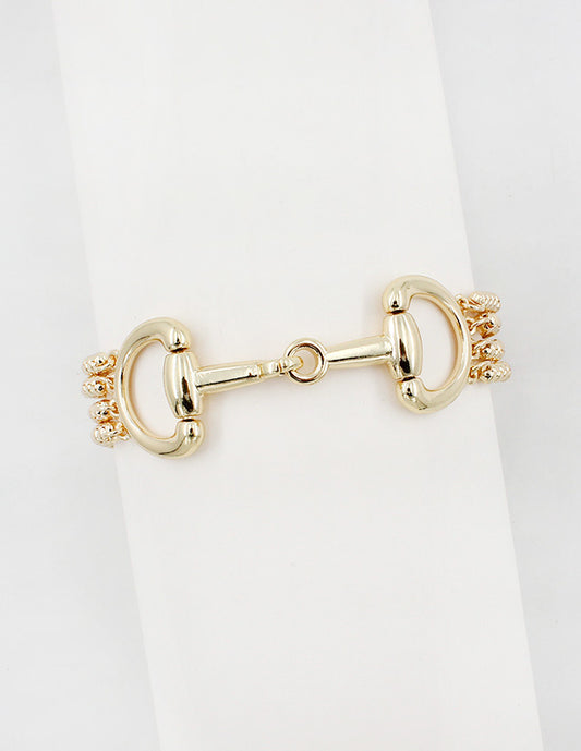 Gold Horsebit Metal Bracelet