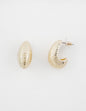Worn Gold Hammered Teardrop Hoop .75" Earring