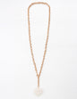 Gold Chain with Natural Stone Heart 42" Necklace, Great to Wrap/Layer