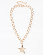 Gold Open Chain with Gold Star Charm 16"-18" Necklace