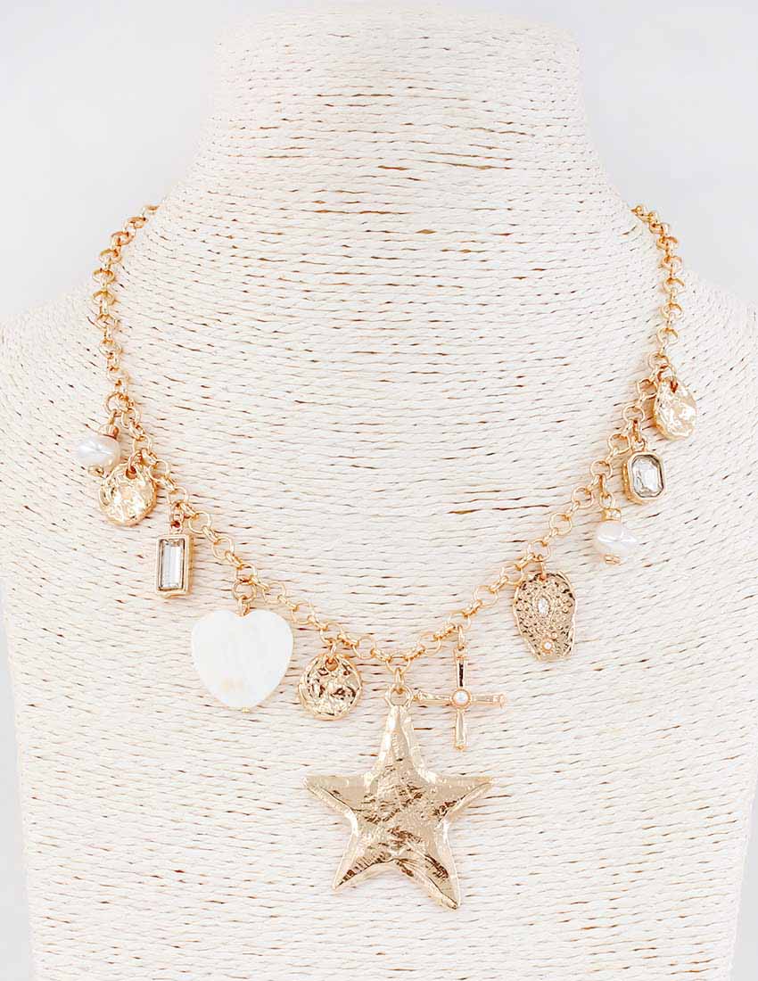 Gold Open Chain with Sealife Star Charm 16"-18" Necklace