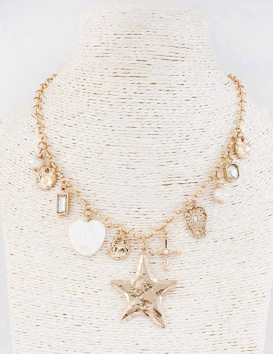 Gold Open Chain with Sealife Star Charm 16"-18" Necklace
