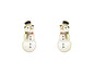White Color Coated Metal Snowman 2.75" Earrings