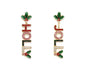 Holly Jolly Rhinestone Christmas 2.75" Earrings