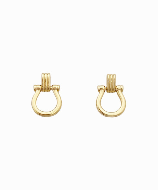 Door Knocker Horsebit Drop Earring