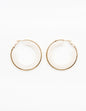 Natural Cream Acrylic Hoop with Gold Accent 1.5" Earring