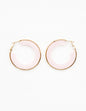 Natural Pink Acrylic Hoop with Gold Accent 1.5" Earring