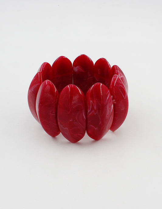 Maroon Acrylic 1.25" Stretch Bracelet