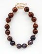 Large Natural Stone Brown and Grey 16"-18" Necklace