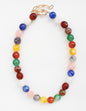 Light Multi Natural Stone 8mm Beaded  16"-18" Necklace