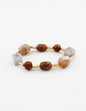 Grey, Natural, and Brown with Gold Bar Stretch Bracelet