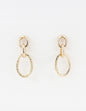 Gold Thick Textured Open Circle 2" Drop Earring