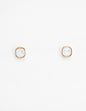 White Crystal Square Stud .5" Earring
