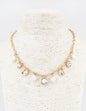Gold Chain with Hammered Coin and Pearl 16"-18" Necklace