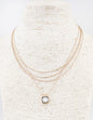 Gold Thin Multi Chain with Clear Crystal 16"-18" Necklace