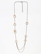 Silver Chain with Double Gold Circle Accents 32" Necklace