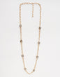 Gold Open Chain with Black Diamond Stones 32" Necklace