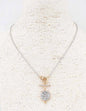Silver Chain with Toggle and Silver and Gold Coin Charm Necklace 17"