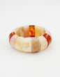 Light Pink, Tortoise, and Natural Acrylic Squared Stretch Bracelet