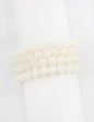 Set of 4 White Natural Stone Stretch Bracelets