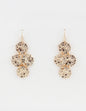 Hammered Gold Circles Drop 2" Earrings