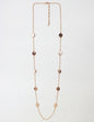 Gold Hammered Circle 32" Necklace