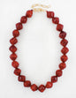 Maroon Acrylic Stone Chunky Beaded 16"-18" Necklace