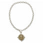 Silver Chain with Silver and Gold Coin 16"-18" Necklace