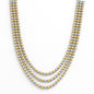 Gold and Silver 4mm Beaded Triple Layered 16"-18" Necklace