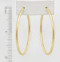 Textured Gold 2" Thin Hoop Earrings