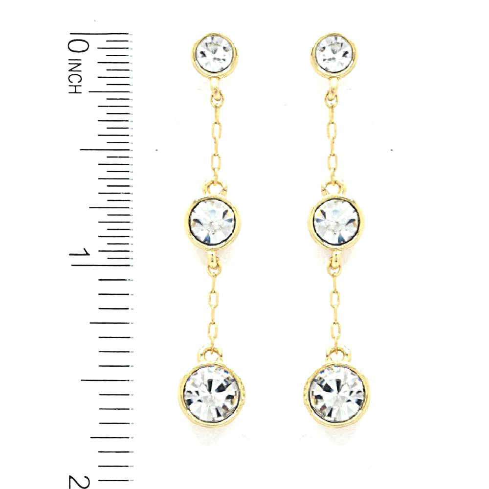 3 Stone Drop Earring