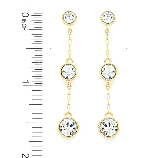 3 Stone Drop Earring
