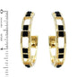 Black and White Squares with Gold 1.5" Earring
