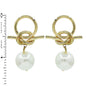 Gold Open Gold Geometric with Pearl 1.25" Earring