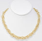 Interlocking Textured Chain 16"-19" Necklace