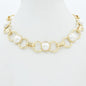 Gold Open Chain with Large Pearls 16"-18" Necklace