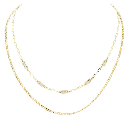 Gold Beaded Chain 16"-18" Necklace