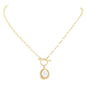Gold Chain with Freshwater Pearl and Toggle 16"-18" Necklace