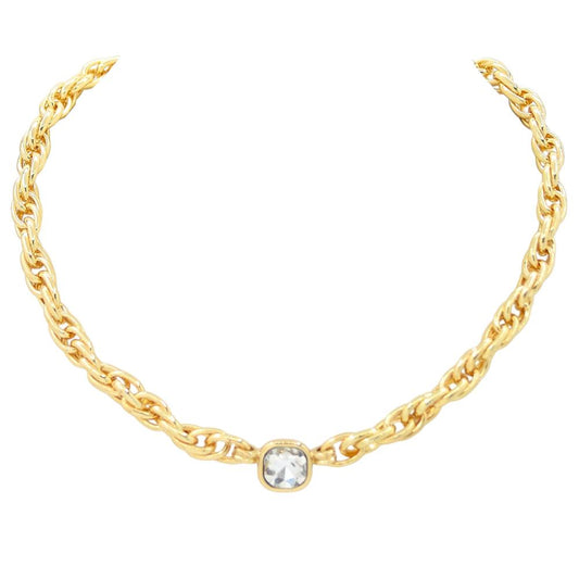 Square Beaded Chunky Beaded 16"-18" Necklace