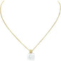 Gold Chain with Square Pearl Charm 16"-18" Necklace