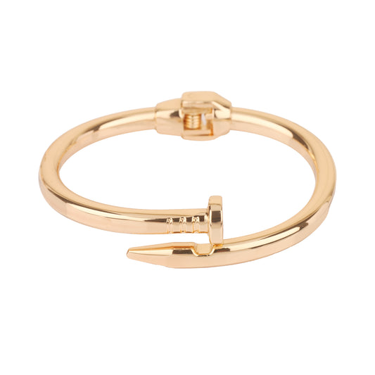 Gold Hinged Nail Bangle
